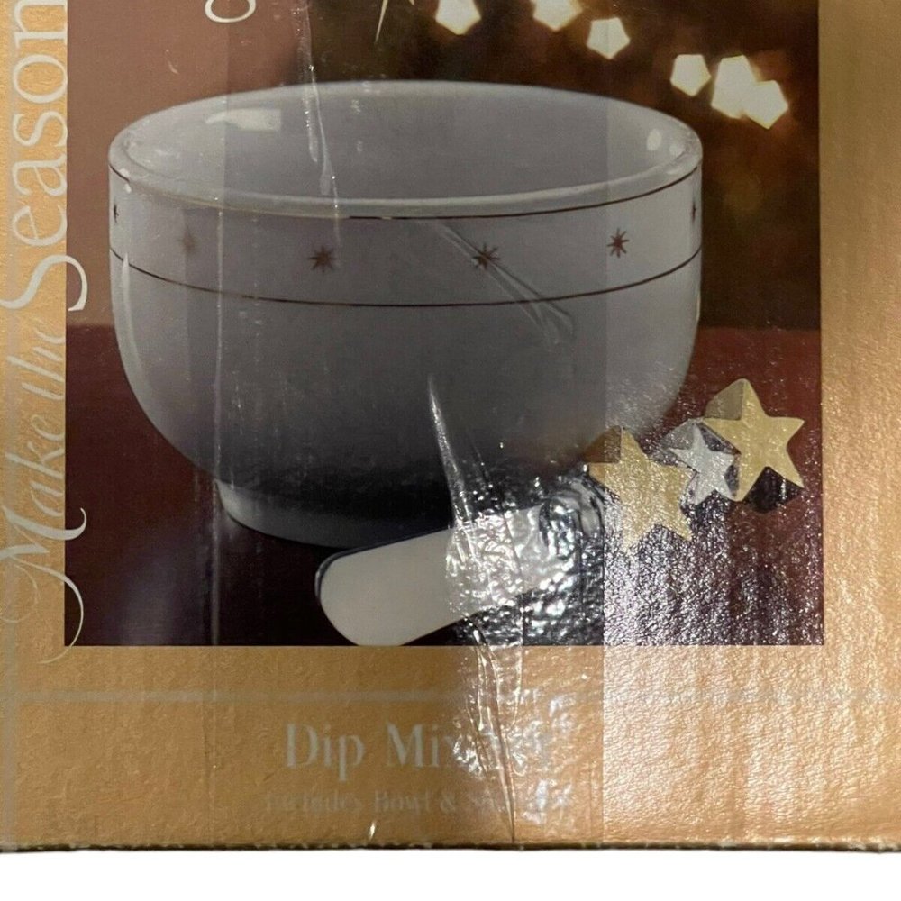 Kohl’s Make The Season Bright Shining Stars Dip Mix Set White Bowl & Spreader